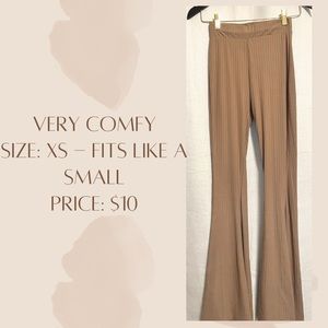 My favorite pink pants extremely comfortable and the bottoms are bell like.
